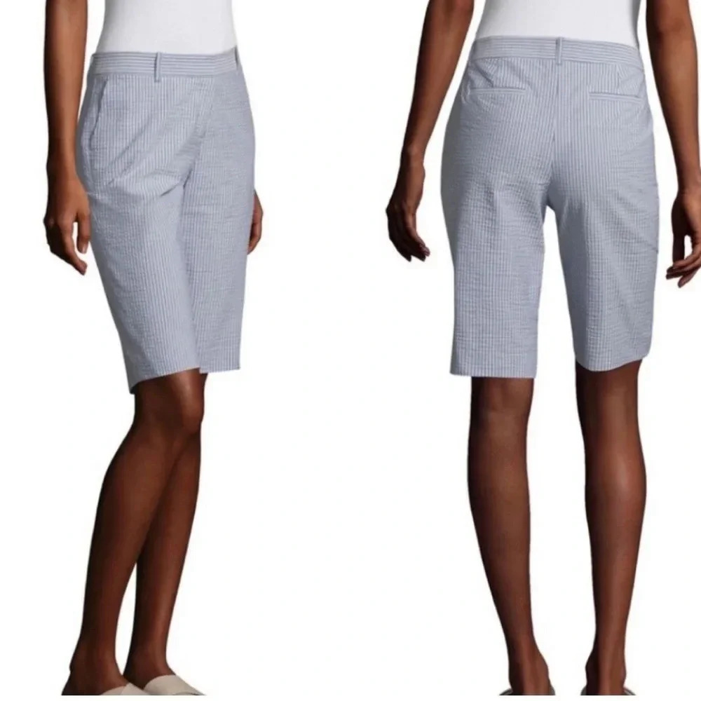 LAFAYETTE 148 WOMENS STRIPED BERMUDA SHORTS